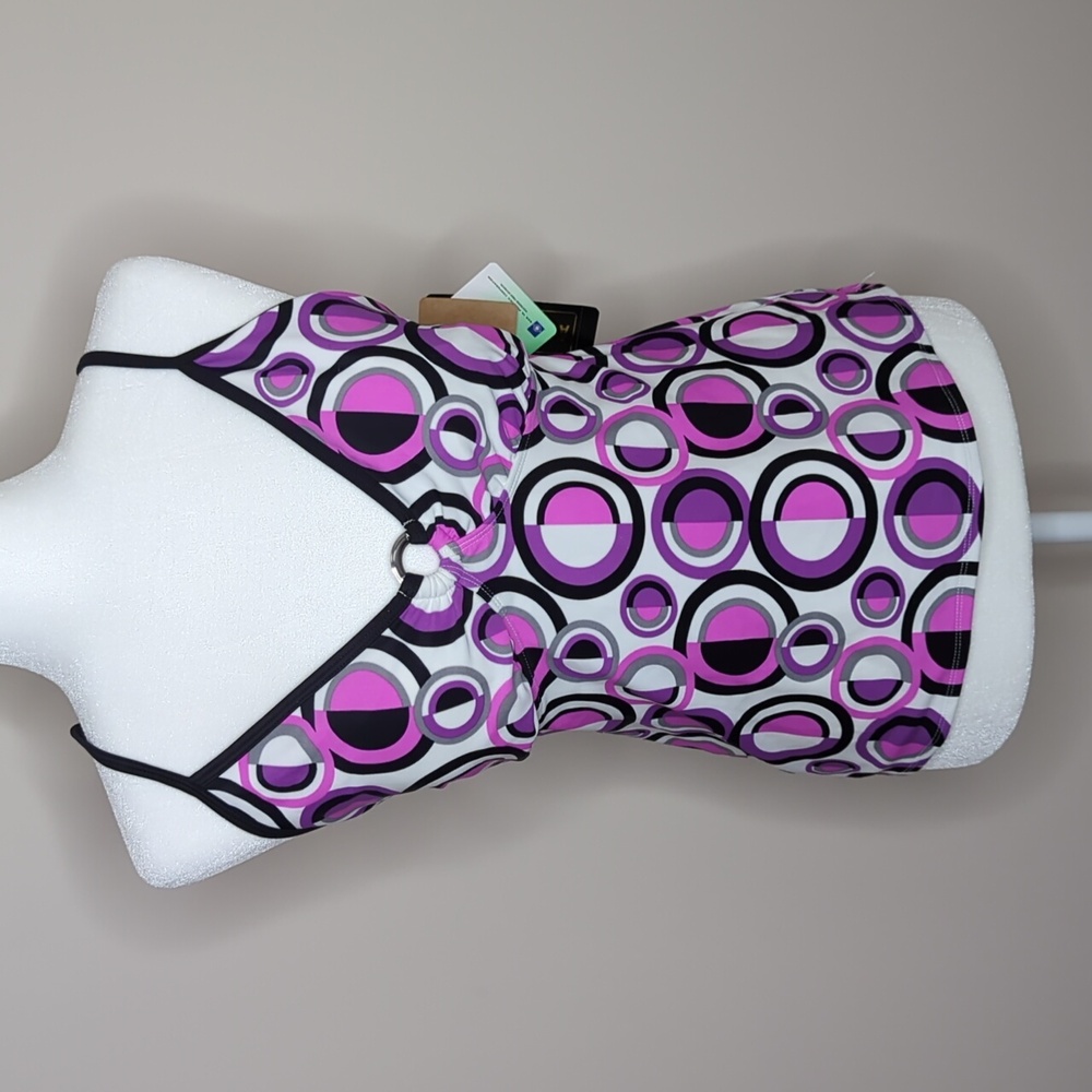 Anne Cole purple, pink and white size 10 tankini top
